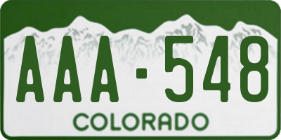CO license plate AAA548