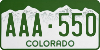 CO license plate AAA550