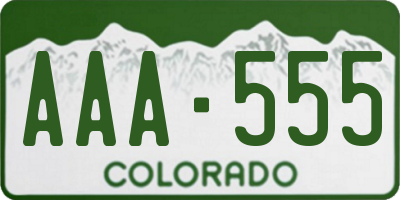 CO license plate AAA555