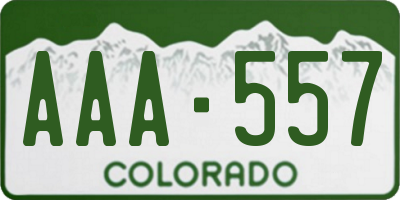 CO license plate AAA557