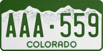 CO license plate AAA559