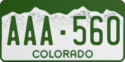 CO license plate AAA560