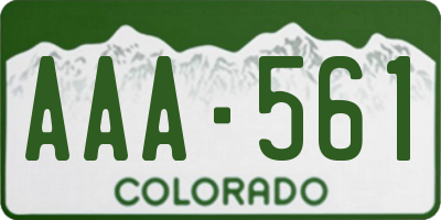 CO license plate AAA561