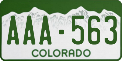 CO license plate AAA563