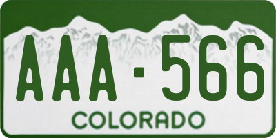 CO license plate AAA566