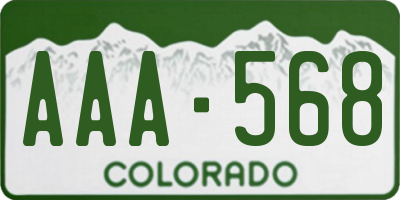 CO license plate AAA568
