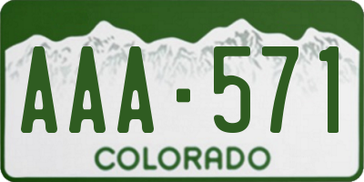 CO license plate AAA571