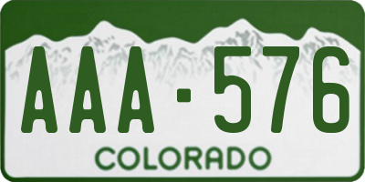 CO license plate AAA576