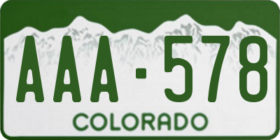 CO license plate AAA578