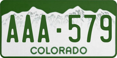 CO license plate AAA579