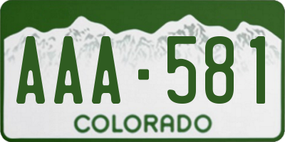 CO license plate AAA581