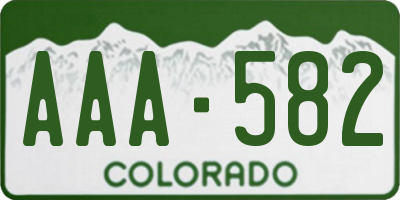 CO license plate AAA582