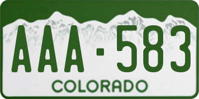 CO license plate AAA583