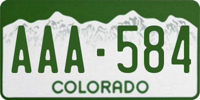 CO license plate AAA584