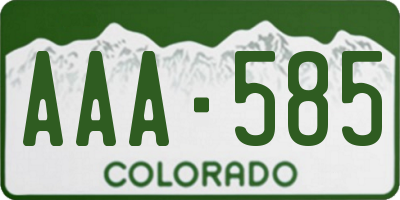 CO license plate AAA585