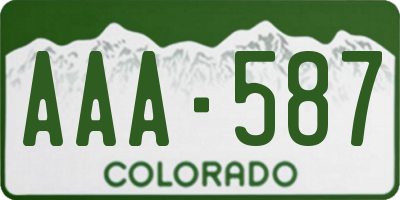 CO license plate AAA587