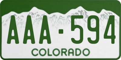CO license plate AAA594