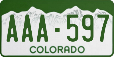 CO license plate AAA597