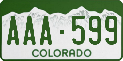 CO license plate AAA599
