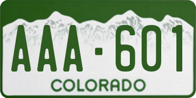 CO license plate AAA601