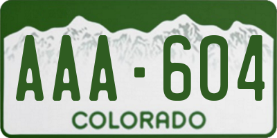 CO license plate AAA604