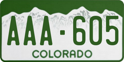 CO license plate AAA605