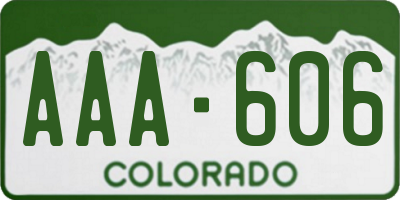 CO license plate AAA606