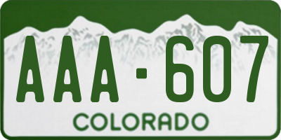 CO license plate AAA607