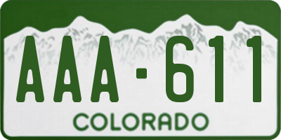 CO license plate AAA611