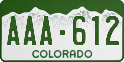 CO license plate AAA612