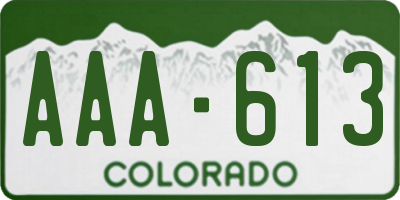CO license plate AAA613