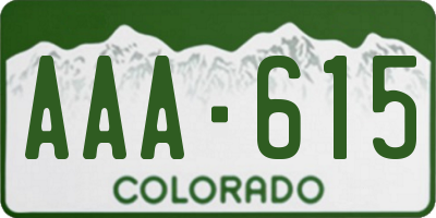 CO license plate AAA615