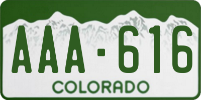 CO license plate AAA616