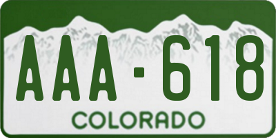 CO license plate AAA618