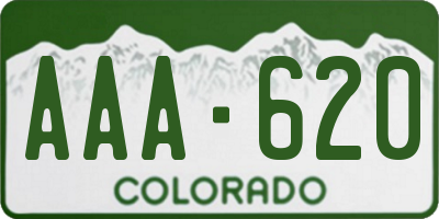 CO license plate AAA620