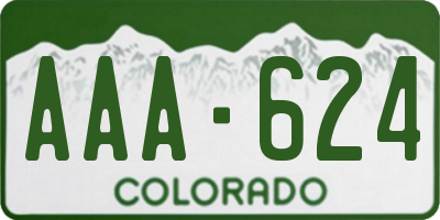 CO license plate AAA624