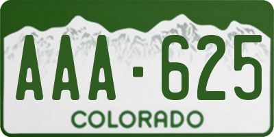 CO license plate AAA625
