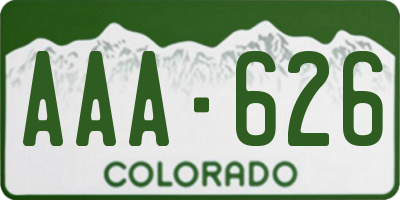 CO license plate AAA626