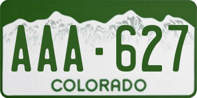 CO license plate AAA627