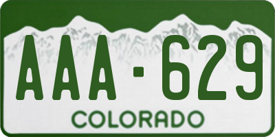 CO license plate AAA629