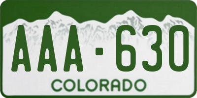 CO license plate AAA630