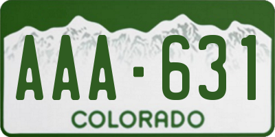 CO license plate AAA631