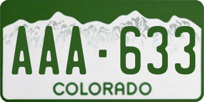 CO license plate AAA633