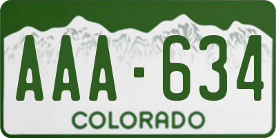 CO license plate AAA634