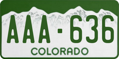 CO license plate AAA636