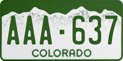 CO license plate AAA637