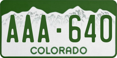 CO license plate AAA640