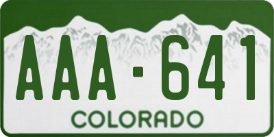 CO license plate AAA641
