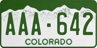 CO license plate AAA642