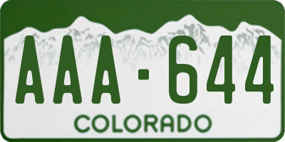 CO license plate AAA644
